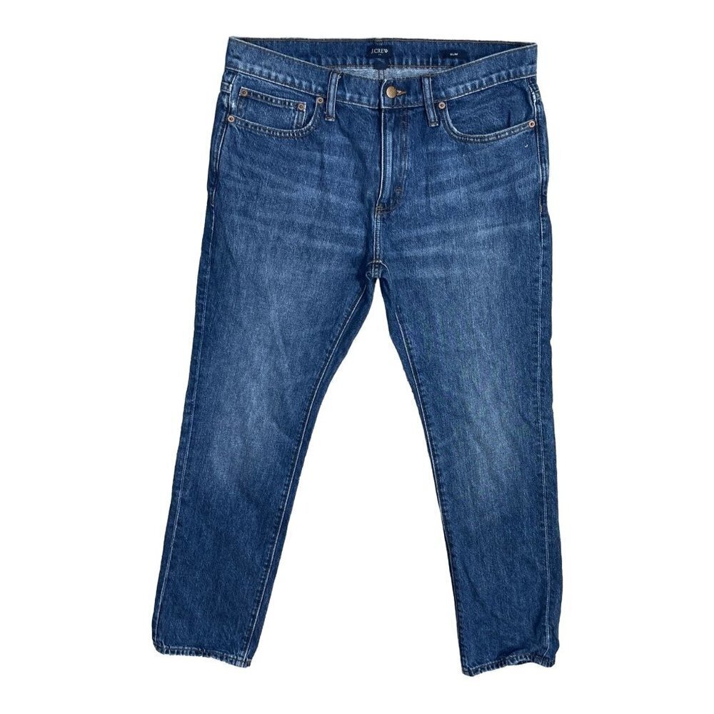 J. Crew Factory Men's Jeans Slim Fit Medium Wash Straight Leg Size 32